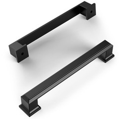 Amerdeco 10 Pack Matte Black 5 Inch128mm Hole Centers Kitchen Cabinet Pulls C…