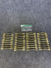 Lot of 39 Bow Tie 3″ Brass Colored Arch Cabinet Pulls w/ Screws