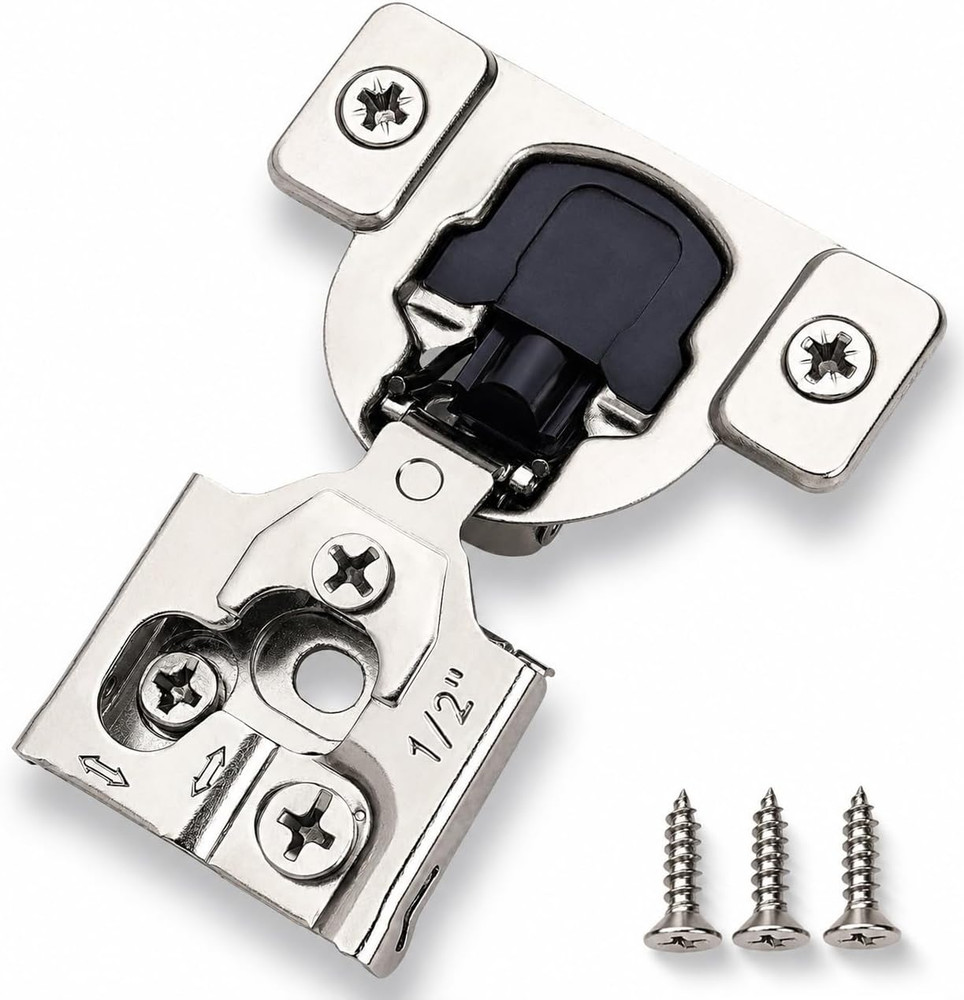20 Pack Soft Close Cabinet Hinges – 1/2″ Overlay for Kitchen Cabinet Doors, Slow
