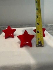 3 Ceramic Knobs STAR Drawer Pull Cupboard Door/ Closet Doorknobs *** CUTE***!!