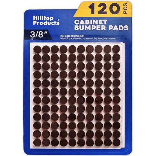 120 Pack Small 3/8″ Felt Cabinet Bumpers, Door Felt Pads for Cabinet Doors &