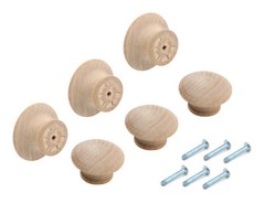 Silverline Wood Round Knob 1.5″ for Cabinets Drawers Pulls Unfinished Hardware
