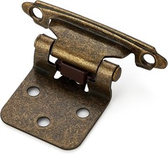 Decorative Antique Brass Cabinet Hinges, 60 Pack, Self-Closing & Easy Install