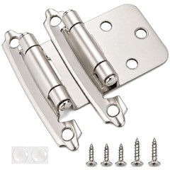 Semi Concealed Nickel Cabinet Hinges – 50 Pack