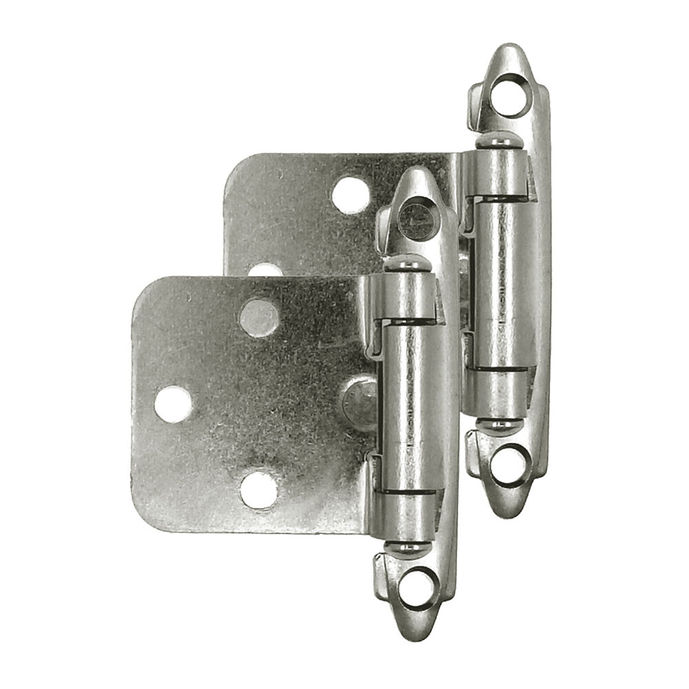 1 Pairs Decorative Dull Nickel Self Close Face Mount Flush Hinge