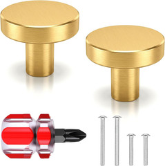 2Pc Matte Gold Bifold Door Knobs Cabinet Drawer Pull Handles with Screws