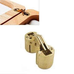 12 Pcs 10mm Brass Barrel Hinges Hidden Invisible Cabinet Furniture Hinges Concea