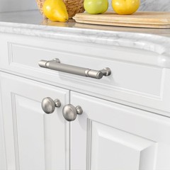 10 Pack Brushed Satin Nickel knurled Cabinet Pulls 5 Inch(128mm) Hole Center …