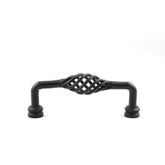 Black Wrought Iron Drawer Handle 6″ Cabinet Pull Birdcage Design Pack of 4
