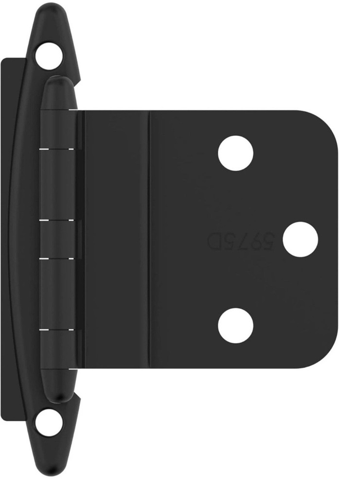 Lot Of 12 Packs 3/8” Inset Non-self Closing Face Mount Cabinet Hinge Black