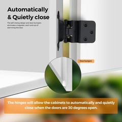 3/8 Inch Inset Cabinet Hinges Matte Black Self Closing Heavy Duty 2 Packs For Fu