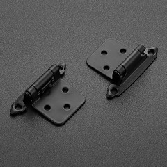50 Pack 25 Pairs 1/2″ Overlay Cabinet Door Hinges Kitchen Black Semi-Concealed H
