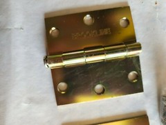 10 Pair of 3″ x 3″ Brookline Brass Plated- Butt / Utility Hinges with Screws