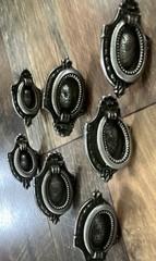7 Vintage Antique Silver Metal Bail Cabinet/Drawer Pulls Single Hole 2 sizes