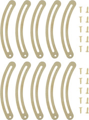 10pc Gold Lid Support Hinges 2.7″ Recurved Stay Hinge Box Cabinet Trunk Hardware