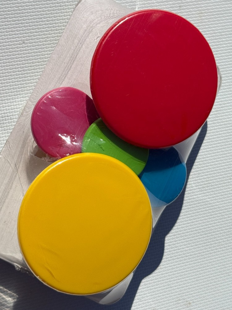 New + Sealed! Genuine IKEA Vintage LOSJON Pack of 5 Bright Fun Color Wall Knobs