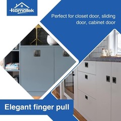 2-3/4 Inch Square Recessed Sliding Closet Door Finger Pulls Inner Dia 2-1/8 Inch
