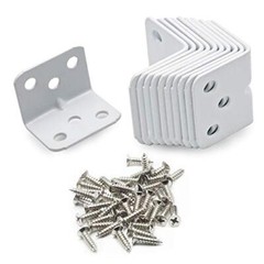 12 Pcs Corner Brace, L Shape Shelf Bracket 1″x1″x1.3″ , 90 12 Pcs, 6 Holes