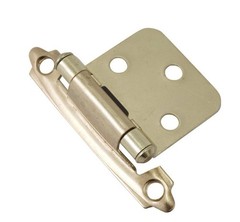 50 Pcs (25 Pair) Cabinet Hinges, 1/2 Inch Overlay Imitation Gold 24 Sets Screws