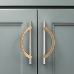 Amerdeco 6 Pack Brushed Satin Nickel and Champagne Bronze Cabinet Pulls 5 Inc…