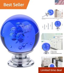Stylish 10 PCS Royal Blue Crystal Cabinet Knobs with 3 Included Sizes of Screws