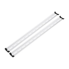 DIN Rail Slotted Aluminum Mounting Guide 20×1.4×0.3″ with Cover 2 Pcs, Silver