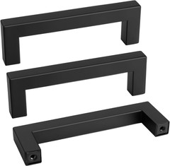 22 Pack 5 Inch Black Cabinet Handles Matte Black Drawer Pulls Stainless Steel Ca
