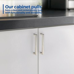 18 Pack Cabinet Handles 6-1/4 Inch Brushed Nickel Pulls 160mm Square Drawer
