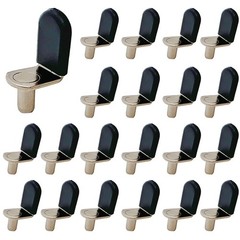Shelf Pins L-Shaped Rubber Sleeve 1/4 Inch 40 Pcs Black Silver for Glass