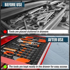 4PCS 23.8″ X 15.8″ Tool Box Liner, Trap Mat Universal Tool Drawer Liner, Non-…