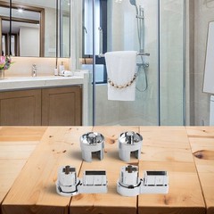 1 Set Chrome Plating Bath Hinge Brackets for Shower Door Glass Support