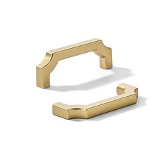 2-Pack 3 Inch Square Brushed Gold Cabinet Pulls, Solid Satin Gold Zinc Alloy …