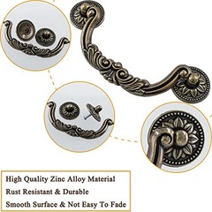 4 Pcs Antique Bail Handle Drop Pulls 5 5 Inch(128mm) Hole Center,Style A