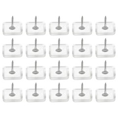 20Pcs Furniture Sliders, 25mm Square Plastic Furniture Guides, Transparent