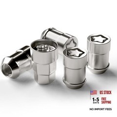 M12x1.5 Acorn Cone Seat Wheel Lock Set, Chrome Lug Nuts, 4 PCS Locks and 1 Key