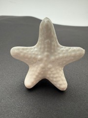 White Ceramic Starfish Drawer Knob Pull Coastal Beach Cabinet Hardware W/ Screw