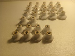 Vintage Rose White Gold Trim Porcelain Cabinet Knob Lot Of 30 W Screws 2 Sizes