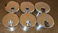 lot of 6 chrome/nickel metal desk 2 1/4 inch grommets