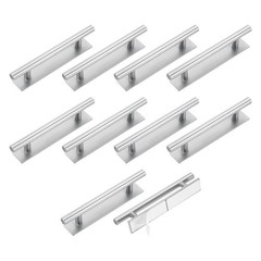 10pcs adhesive handle for wardrobe round 6cm (silver)
