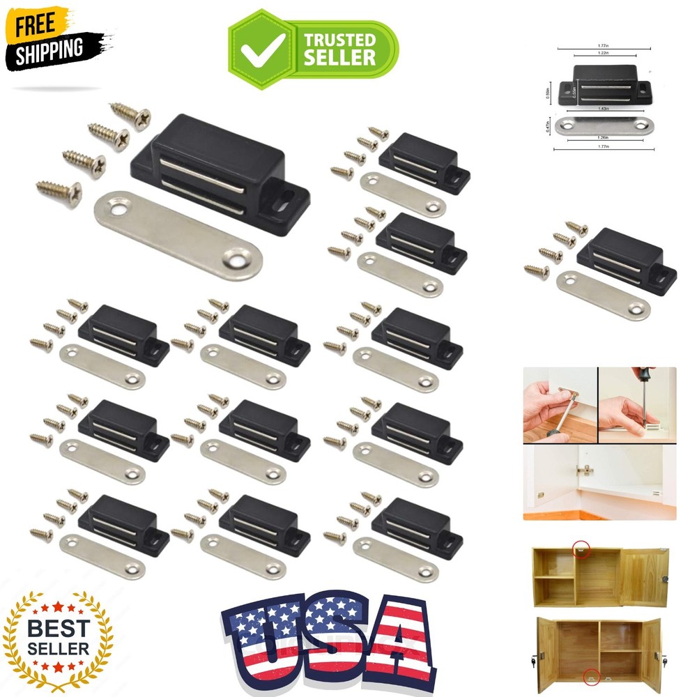 Cabinet Magnet Latch – Best for Cabinet Doors, Cupboards, Drawers and Shutter…