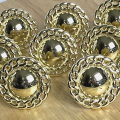 Vtg Drawer Pull Knobs Kitchen Bathroom Cabinet Dresser Round Gold 9pc Set