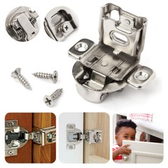 1-500Pack Soft-Closing Compact 1-1/4″ Overlay 105 Hinge Kitchen Cabinet Hardware
