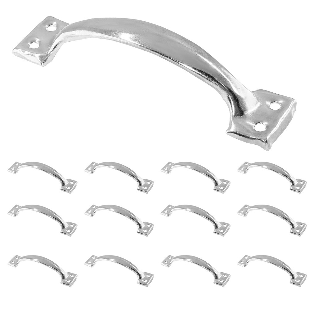 Zorveiio 20 Pcs 4” Metal Door Handles Bow Handle, Large 4″ – 20Pcs, Silver