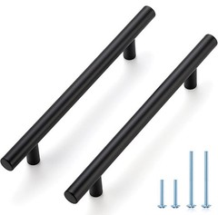 NEW 4 Pack Stainless Steel Matte Black Cabinet Drawer Door Pulls Handles Knobs