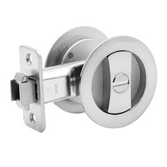 Pocket Door Privacy Lock, Flush Handles, 2-3/8 Backset, Bed/Bath Latch, Reces…
