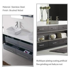 10 Pack Single Hole Brushed Stainless Steel Knobs Pulls 50mm/2 Inch Length