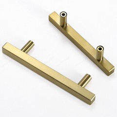 Kitchen Square Cabinet Handles Stainless Steel Gold T Bar Drawer Pulls Hardwares