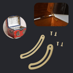 10pc Gold Lid Support Hinges 2.7″ Recurved Stay Hinge Box Cabinet Trunk Hardware