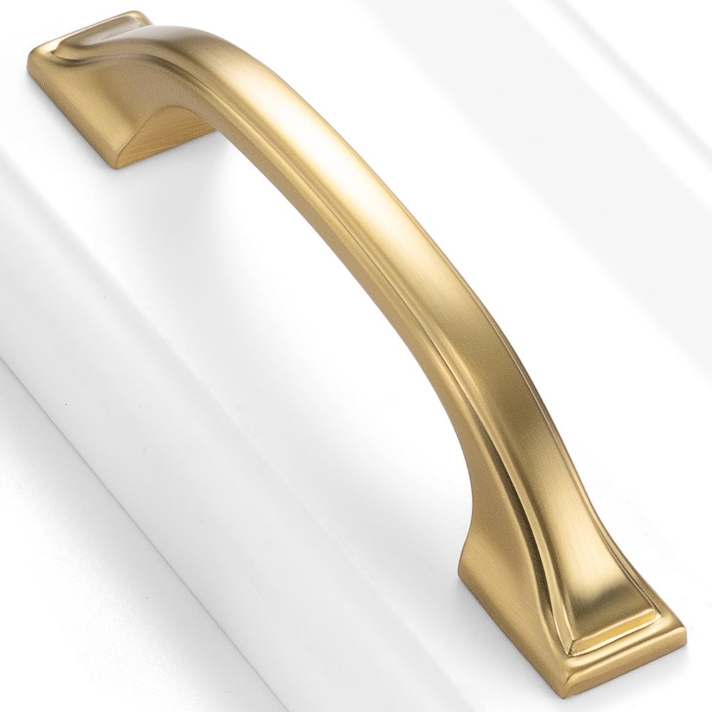 BEROSSA 10 Pack Brushed Gold Cabinet Pulls 3 Inch 3 Inches,