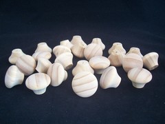 Set of 25 New Cabinet Knob Pull 1-3/8″ Dia Unfinished Sanded Pine Wood
